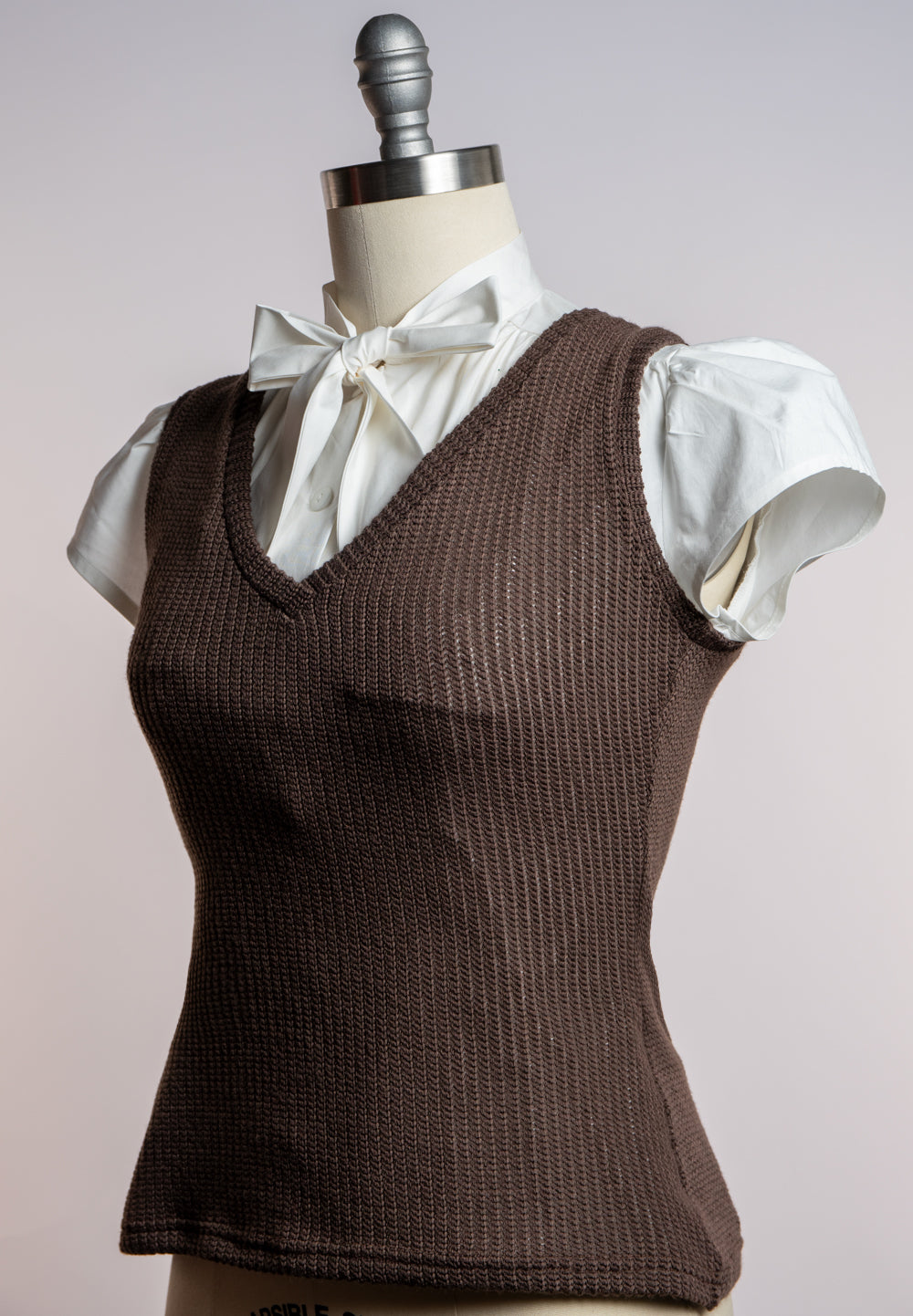 Vivi Vest- Open Knit, Brown