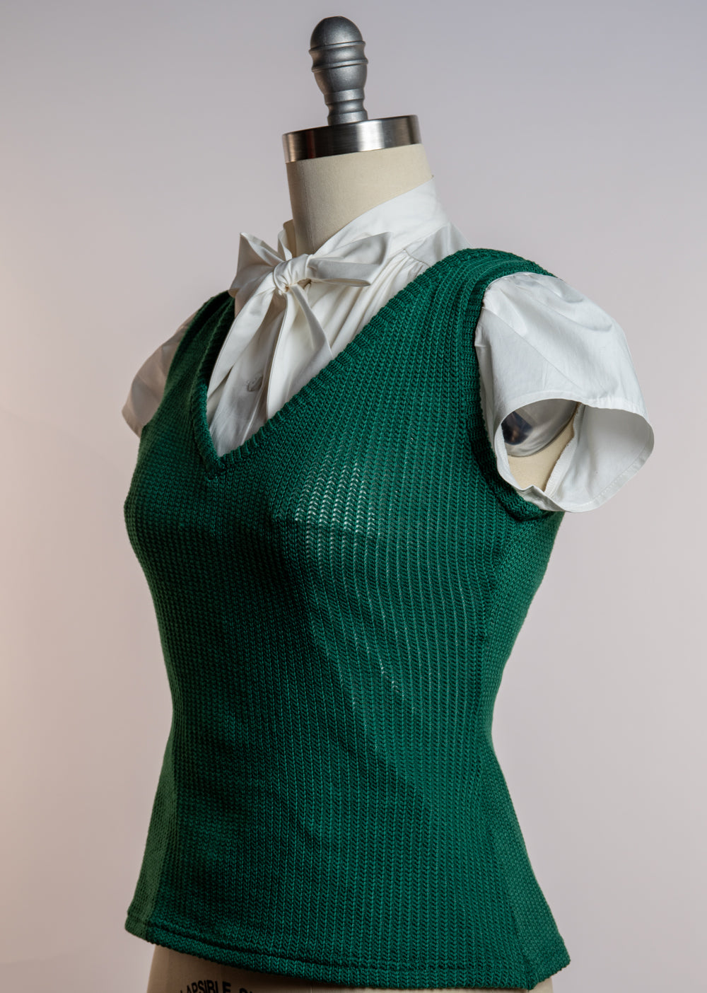 Vivi Vest- Open Knit, Evergreen