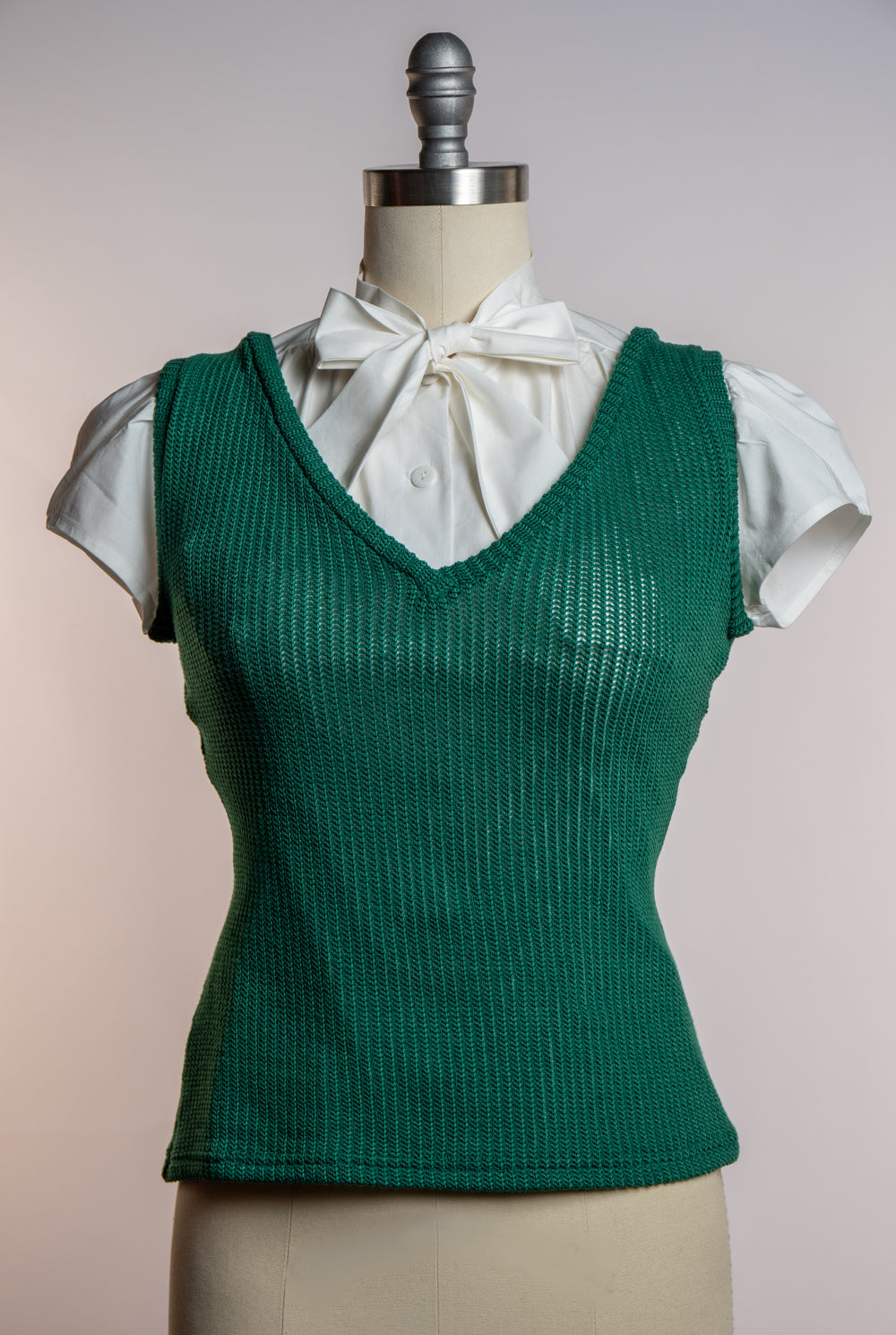Vivi Vest- Open Knit, Evergreen