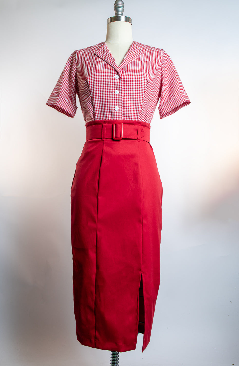 Gretta Blouse - Red Gingham
