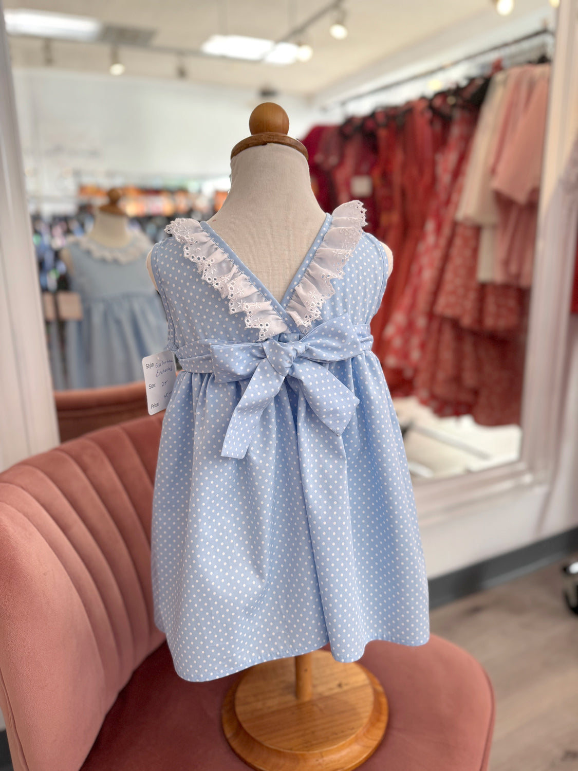 Enchanted Toddler Dress - Baby Blue Dot w/ Frillies *sale