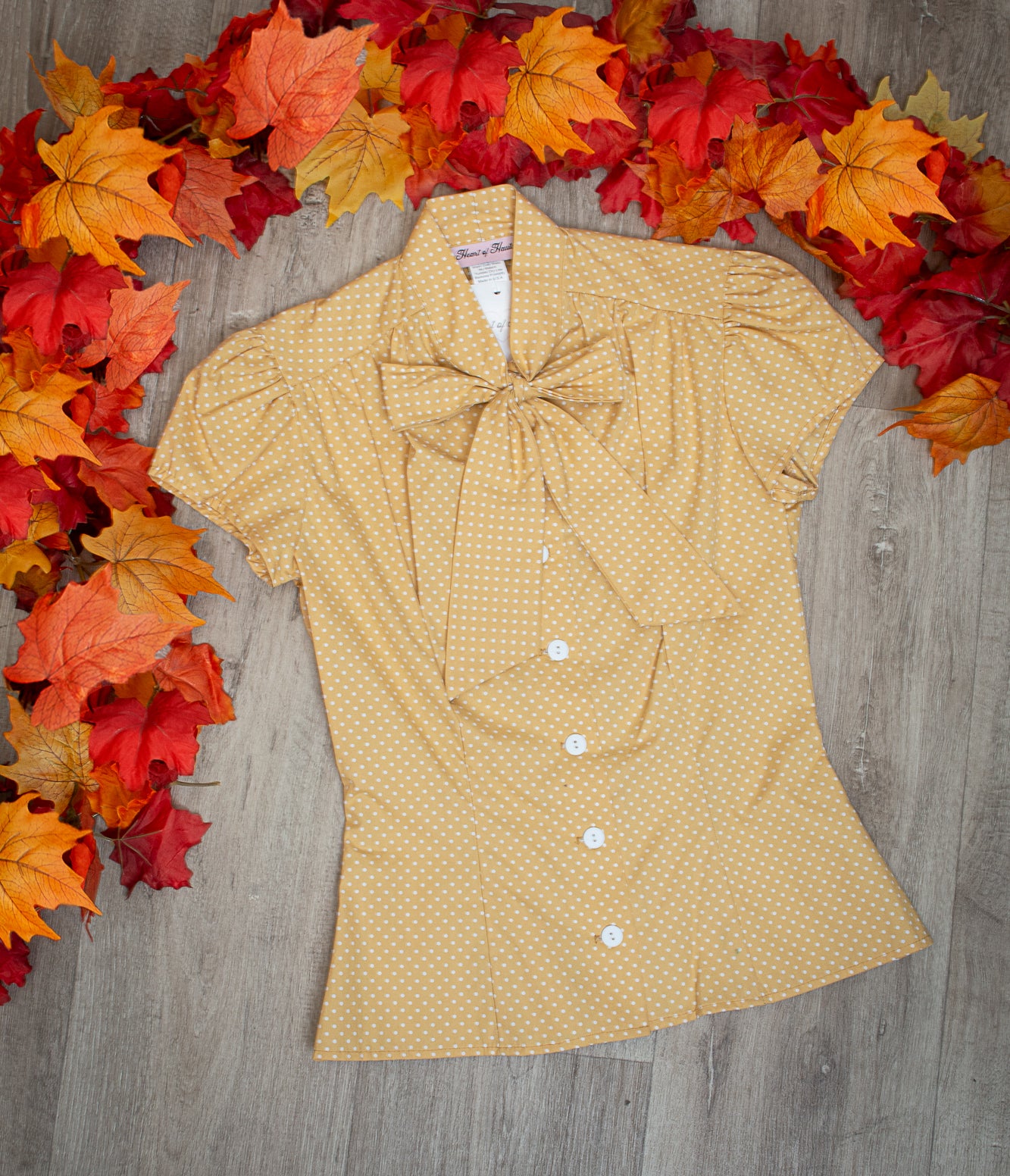 Estelle Blouse - Mustard Dot