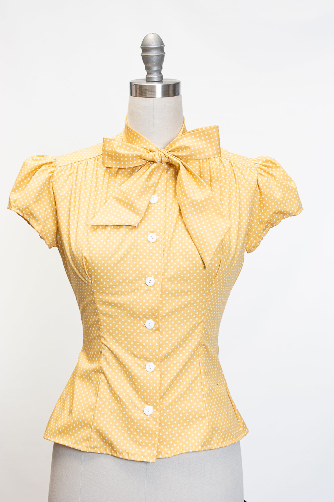 Estelle Blouse - Mustard Dot