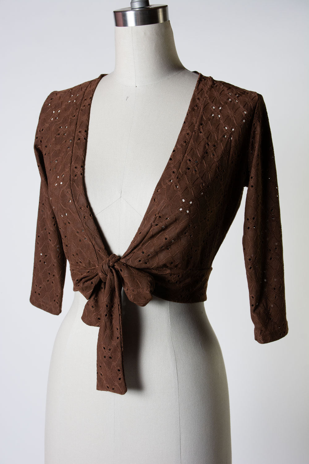 Sweet Sweater - Stretch Eyelet, Brown