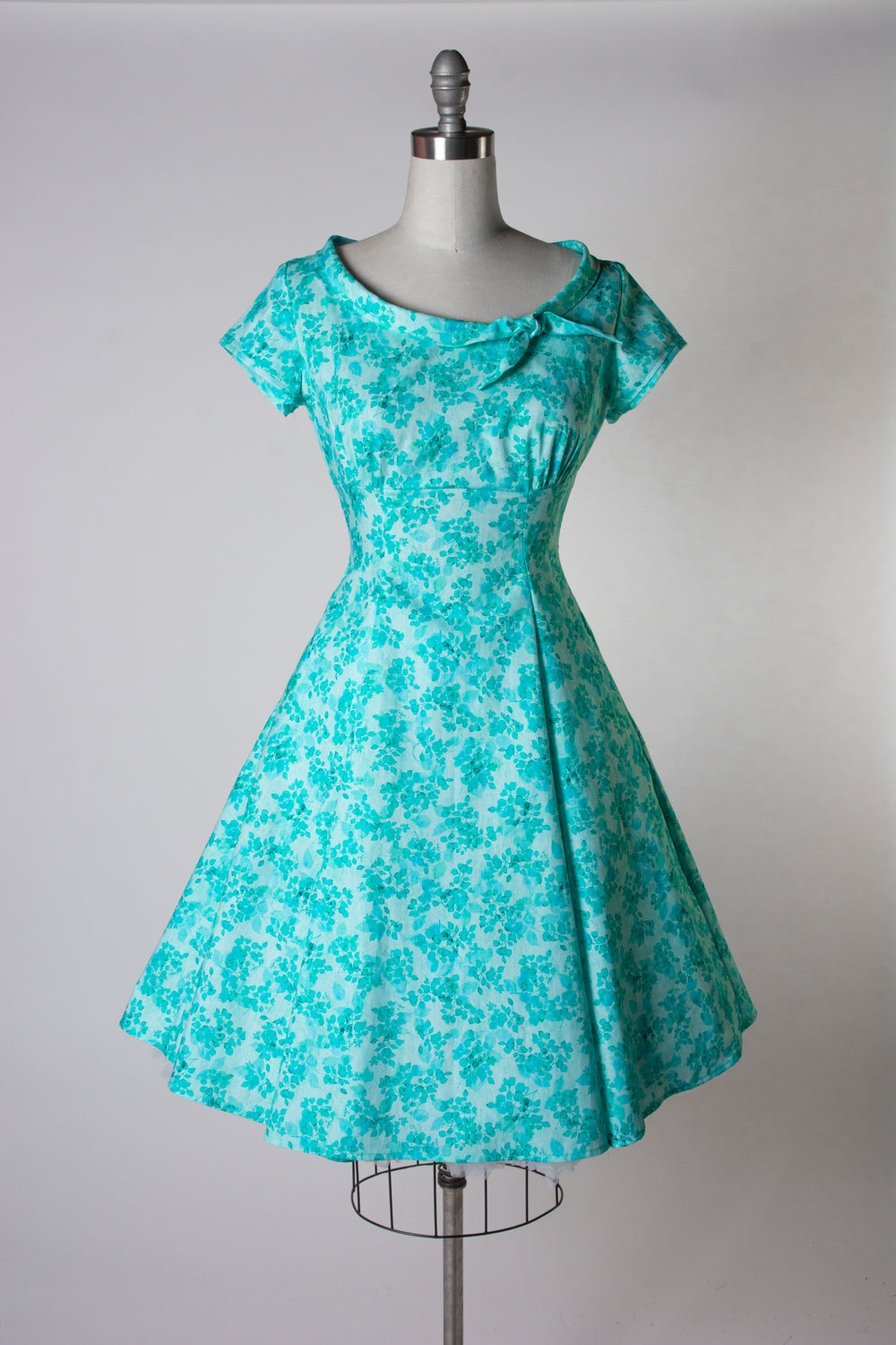 Beverly Dress- Water Blossom, Teal *sale