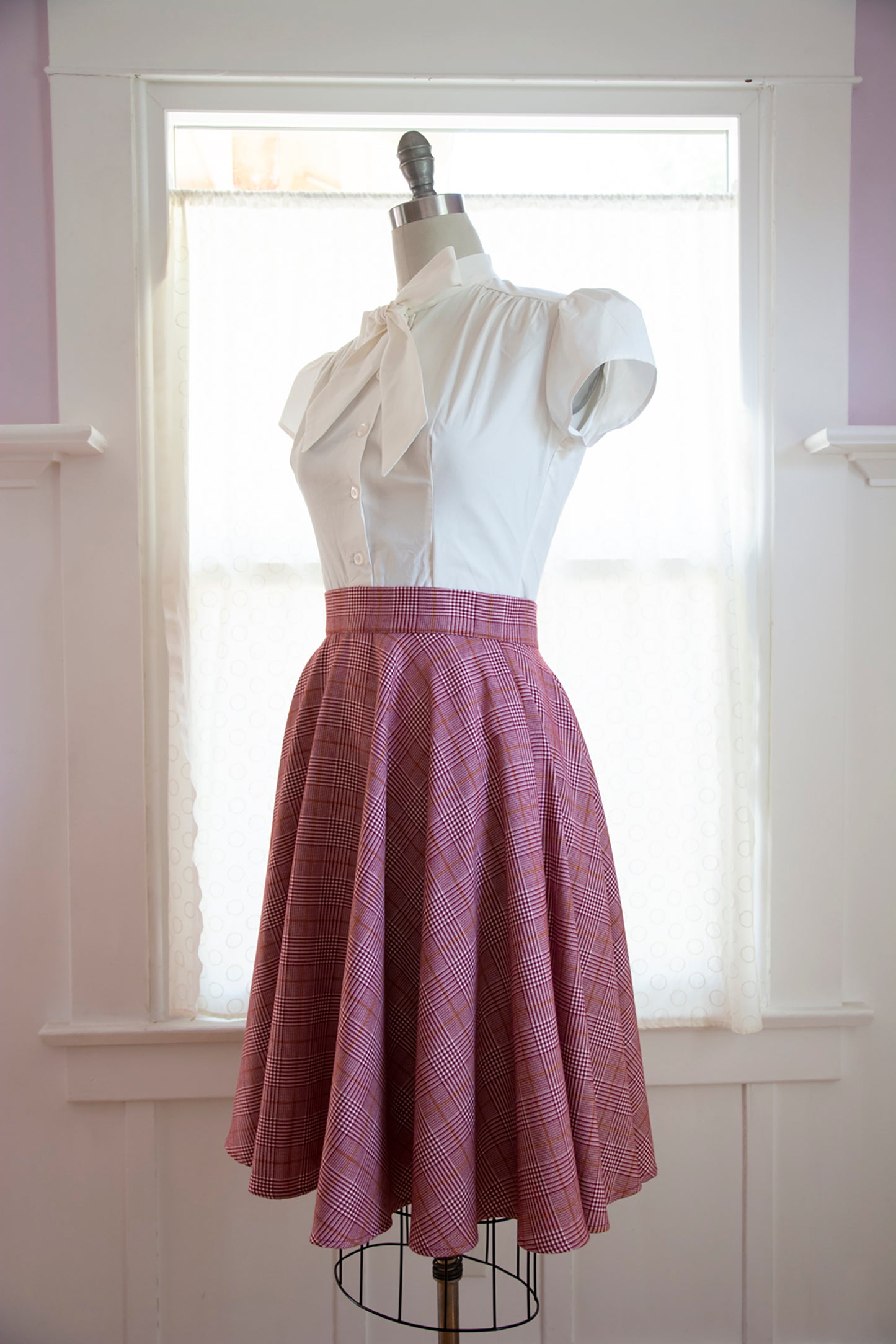 Haute Circle Skirt - Burgundy Plaid *sale