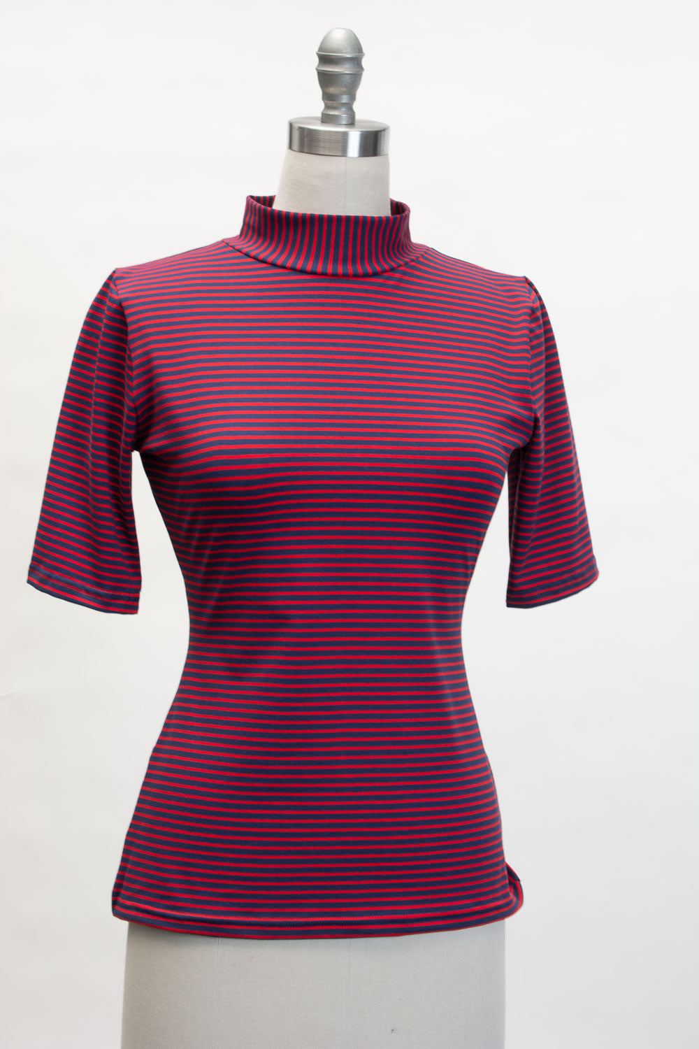 Denise Top- Red & Navy Stripe