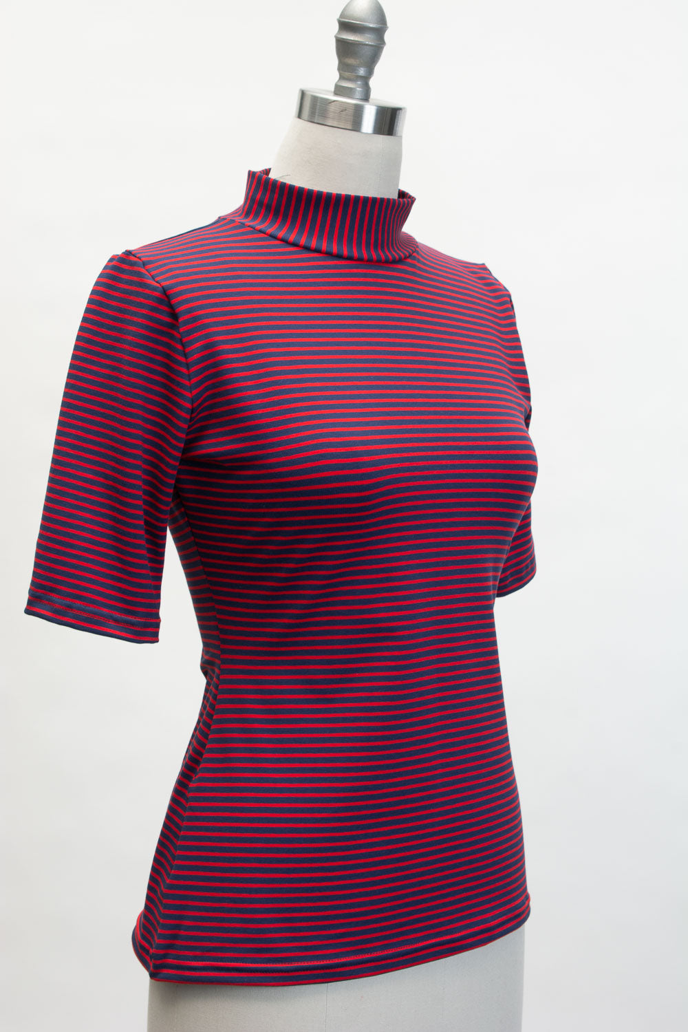 Denise Top- Red & Navy Stripe