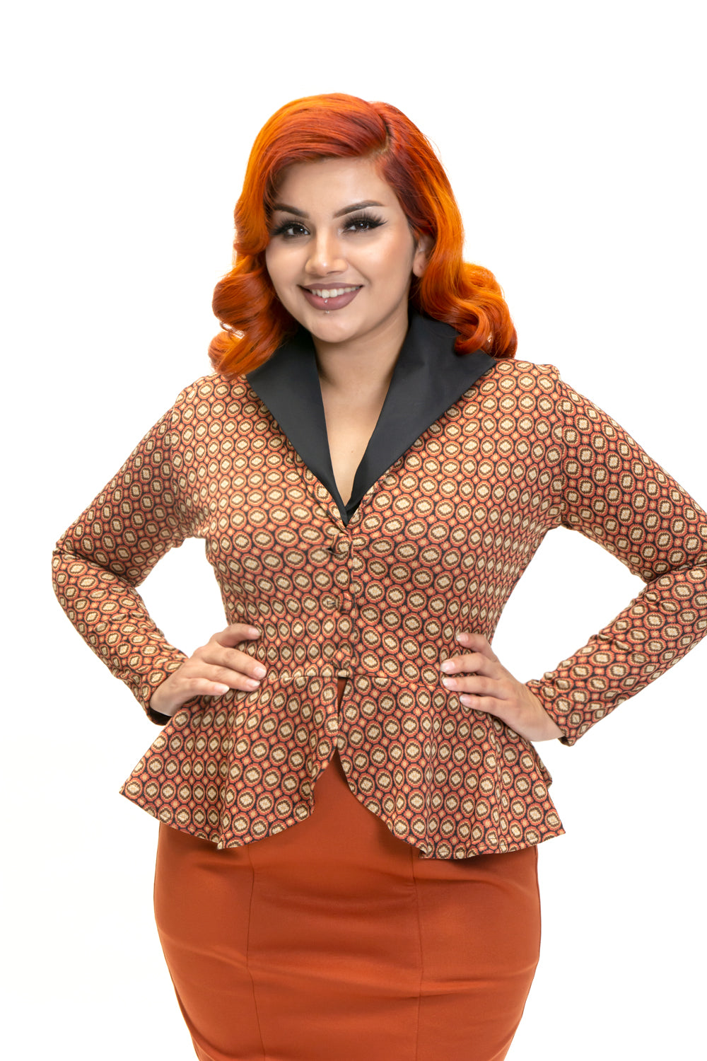 Diva Jacket - Jacquard Dot, Rust