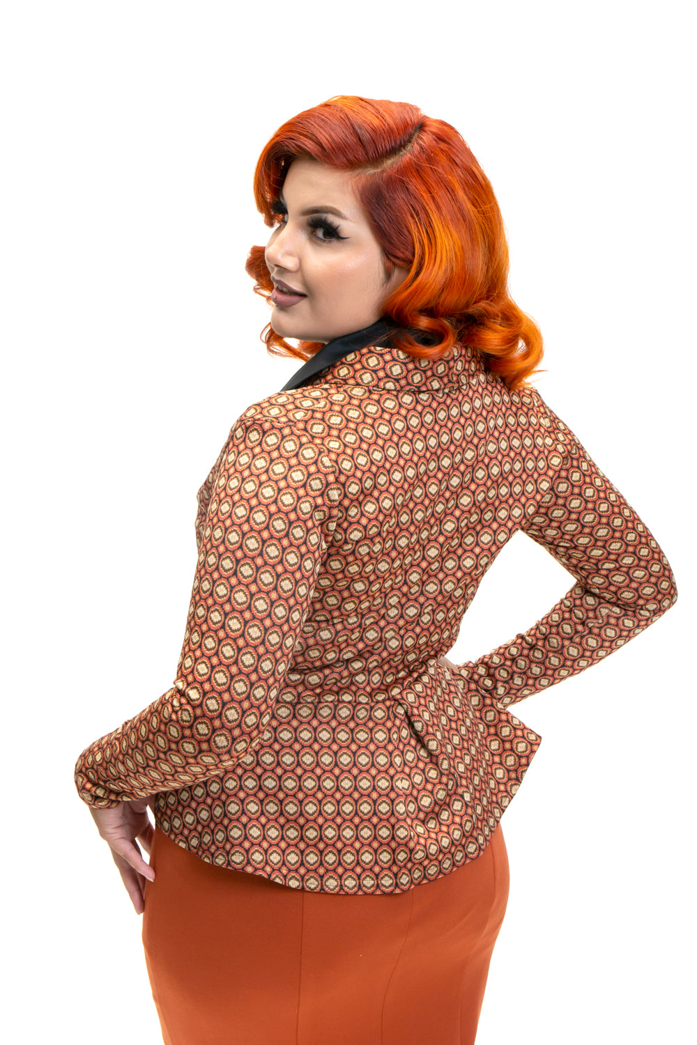 Diva Jacket - Jacquard Dot, Rust