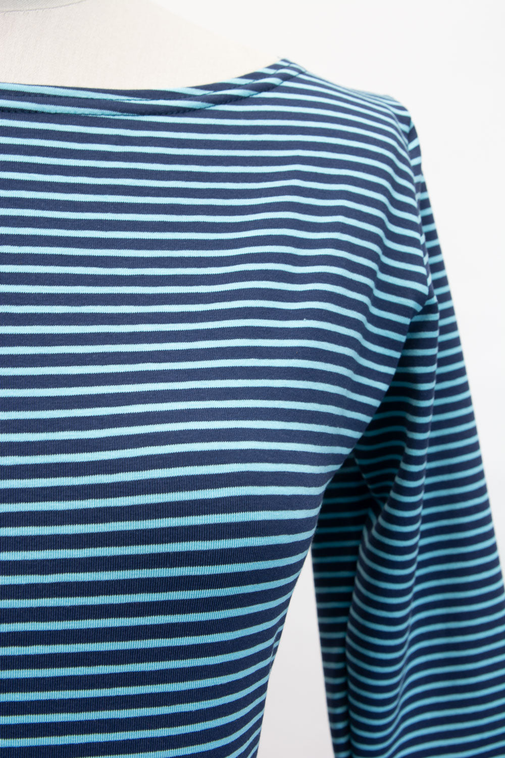 Josie Top- Aqua & Navy Stripe