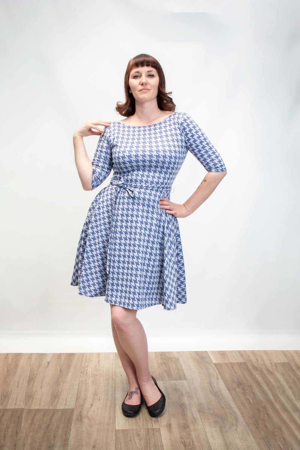 Josephina Dress- Houndstooth, Blue *sale