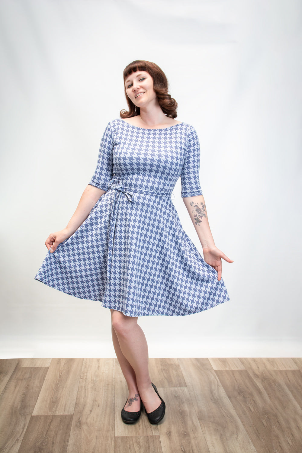 Josephina Dress- Houndstooth, Blue *sale