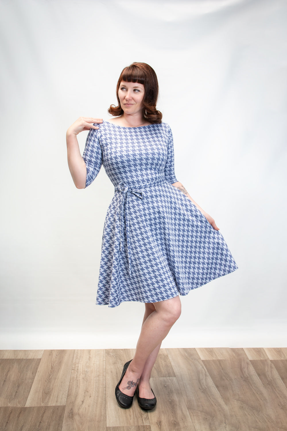 Josephina Dress- Houndstooth, Blue *sale