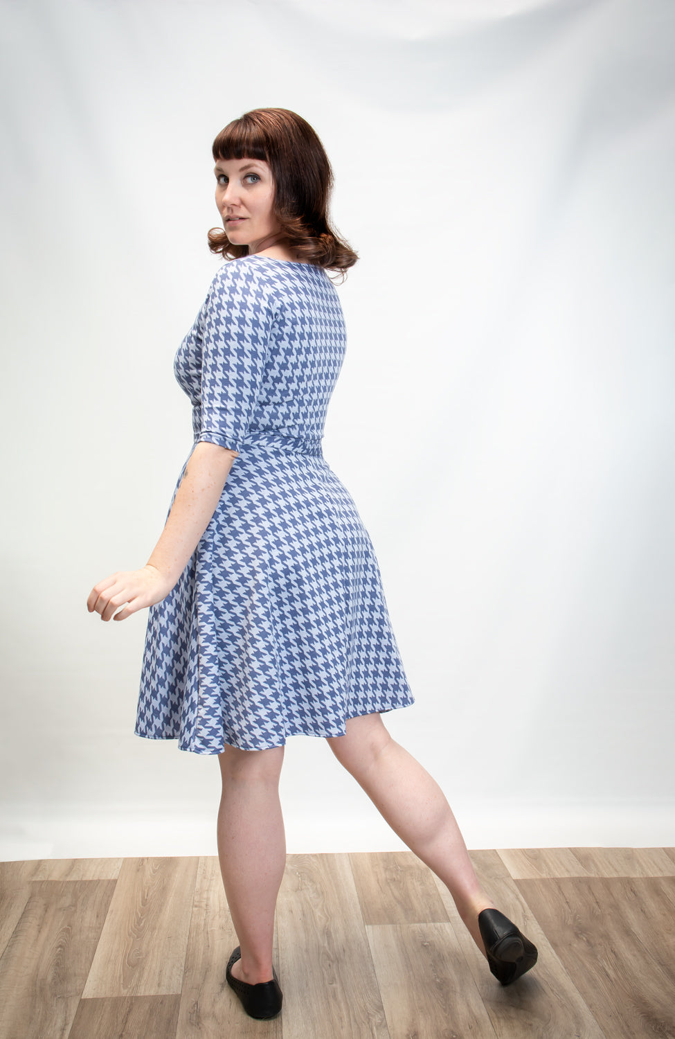 Josephina Dress- Houndstooth, Blue *sale