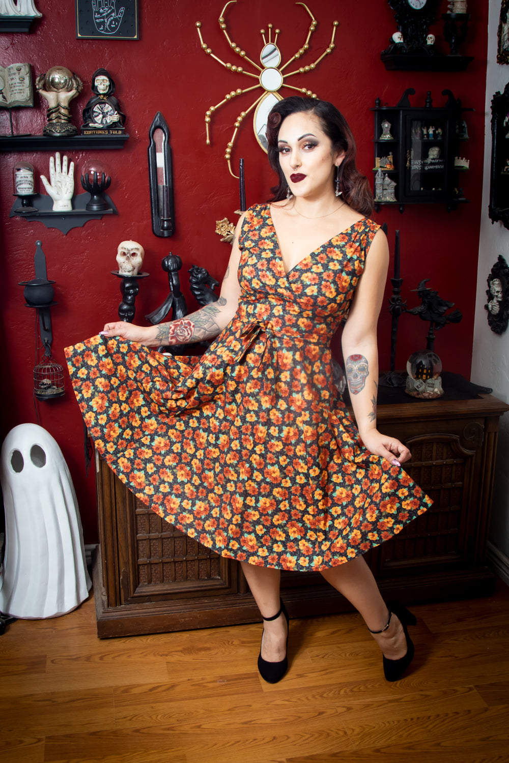 Marie Dress - Orange Hibiscus *sale