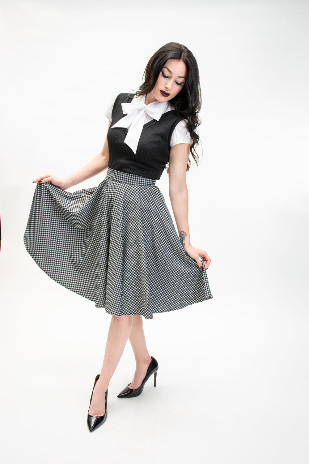 Haute Circle Skirt - Black Gingham