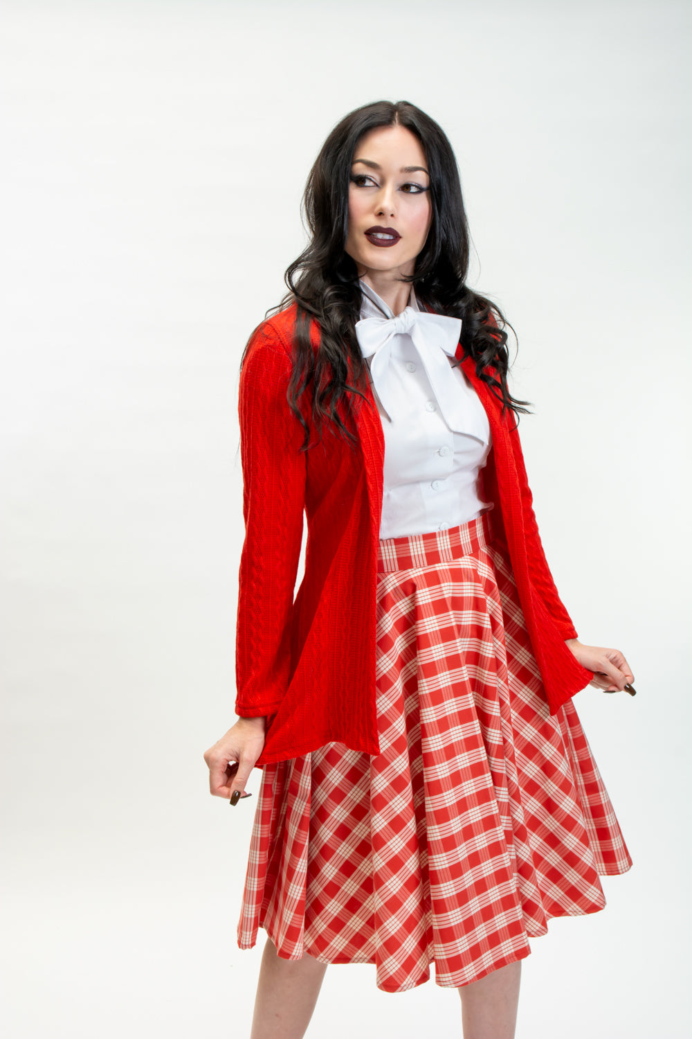 Haute Circle Skirt- Country Plaid, Tomato