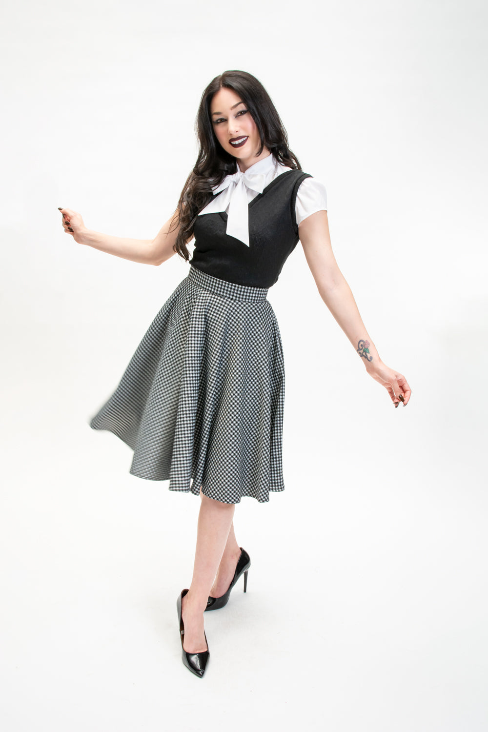 Haute Circle Skirt - Black Gingham