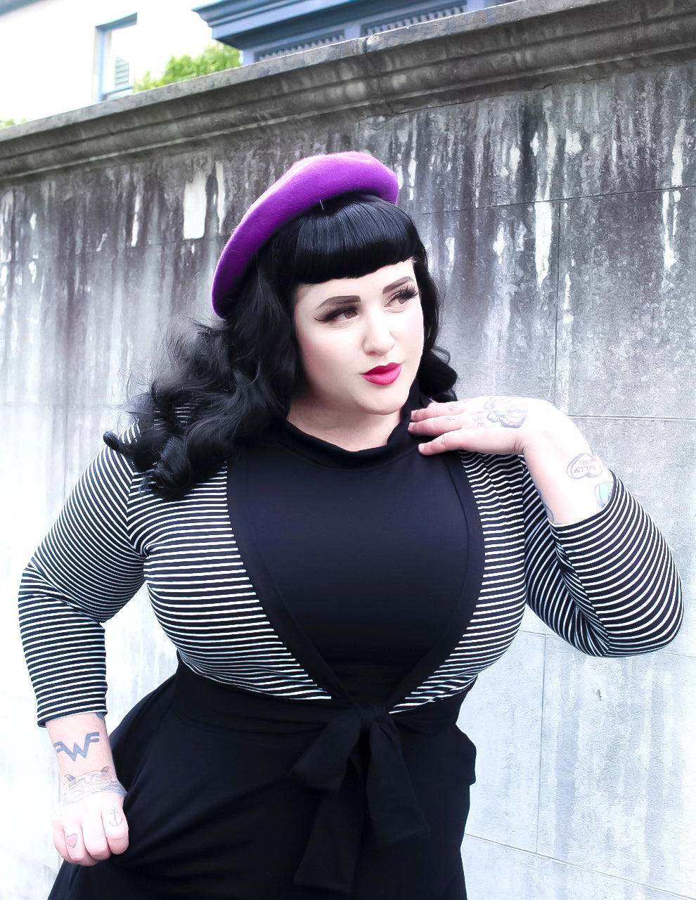 Sweet Sweater- Black & White Stripe