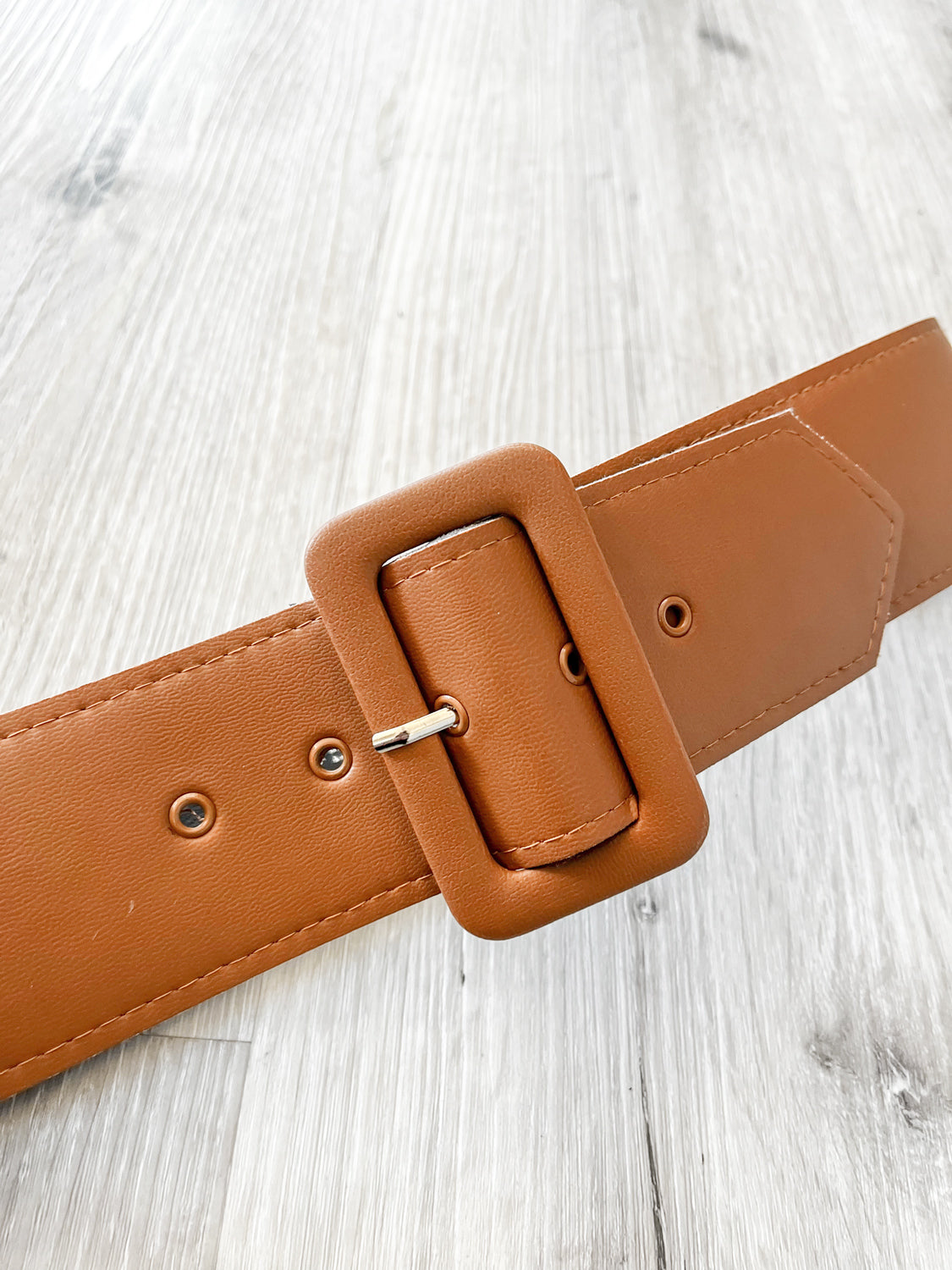 Grommet Belt - Vegan Leather, Camel