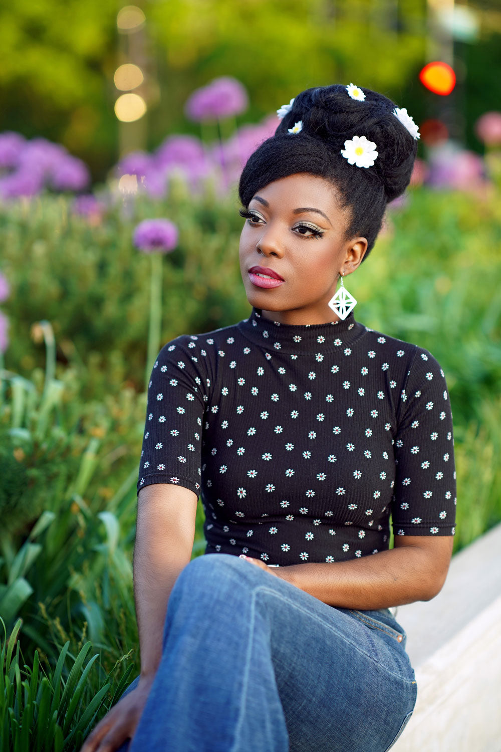 Denise Top - Daisy Dot, Black