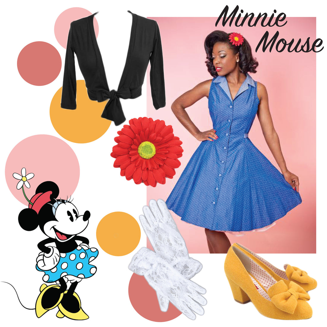 minnie mouse dress up fashion 90s Minnie Mouse dress / upcycled / retro/ retro Minnie / Disney dress