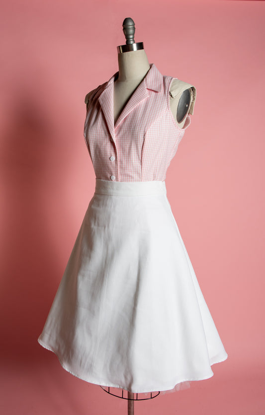 A-line Skirt - White Pique