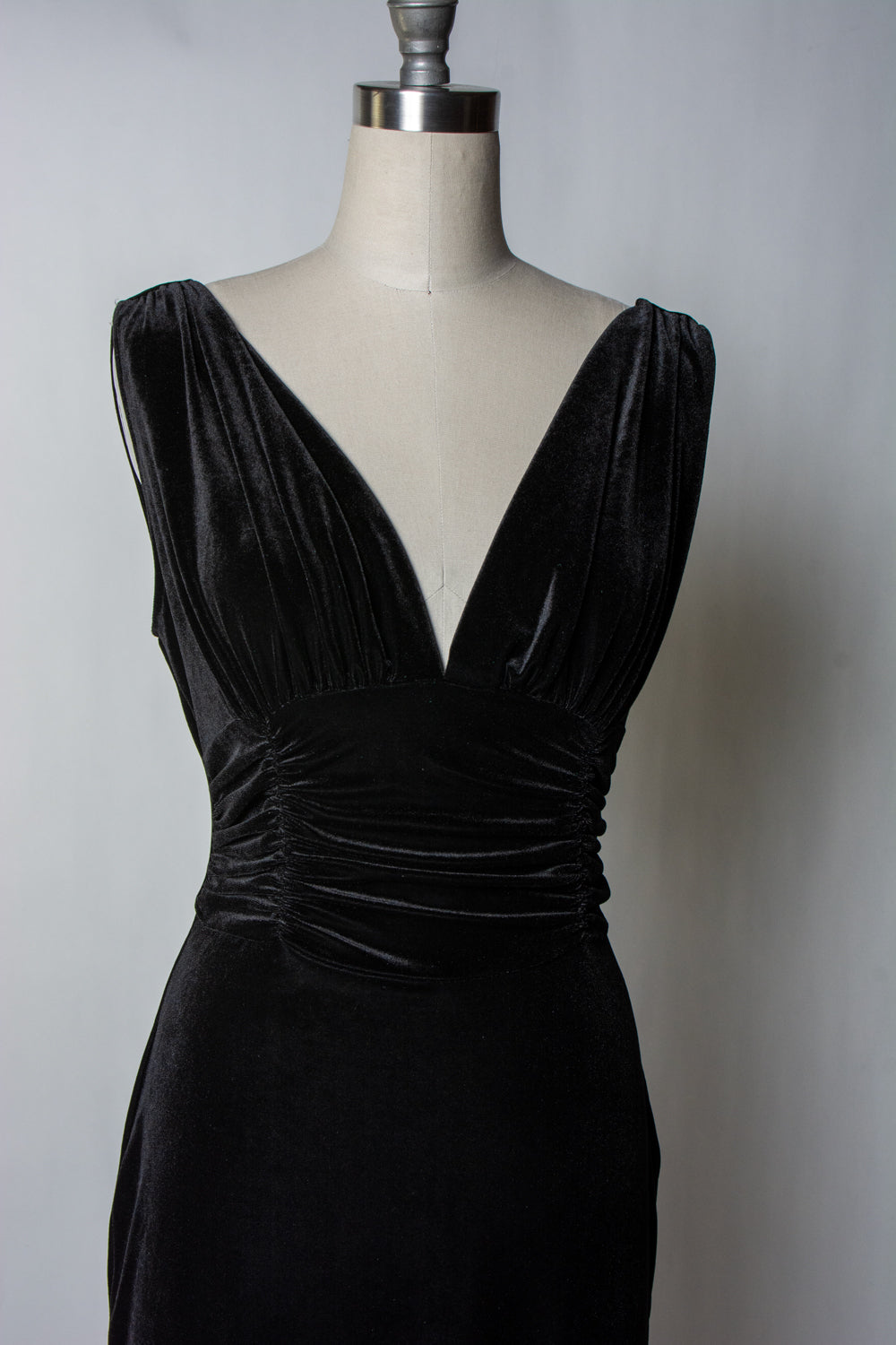 Athena Gown - Stretch Velvet, Black