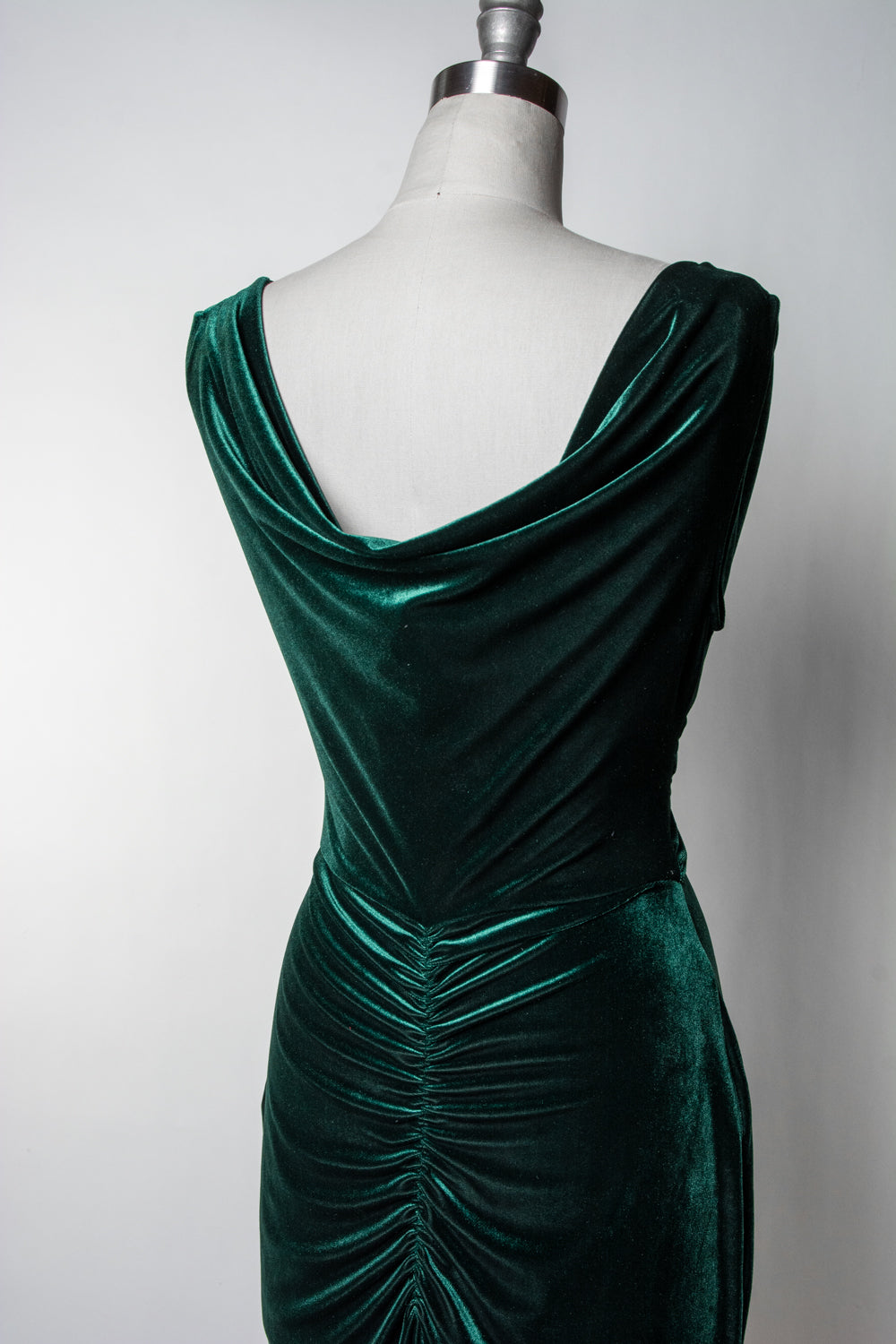 Formal Athena Gown Dress - Stretch Velvet, Hunter Green