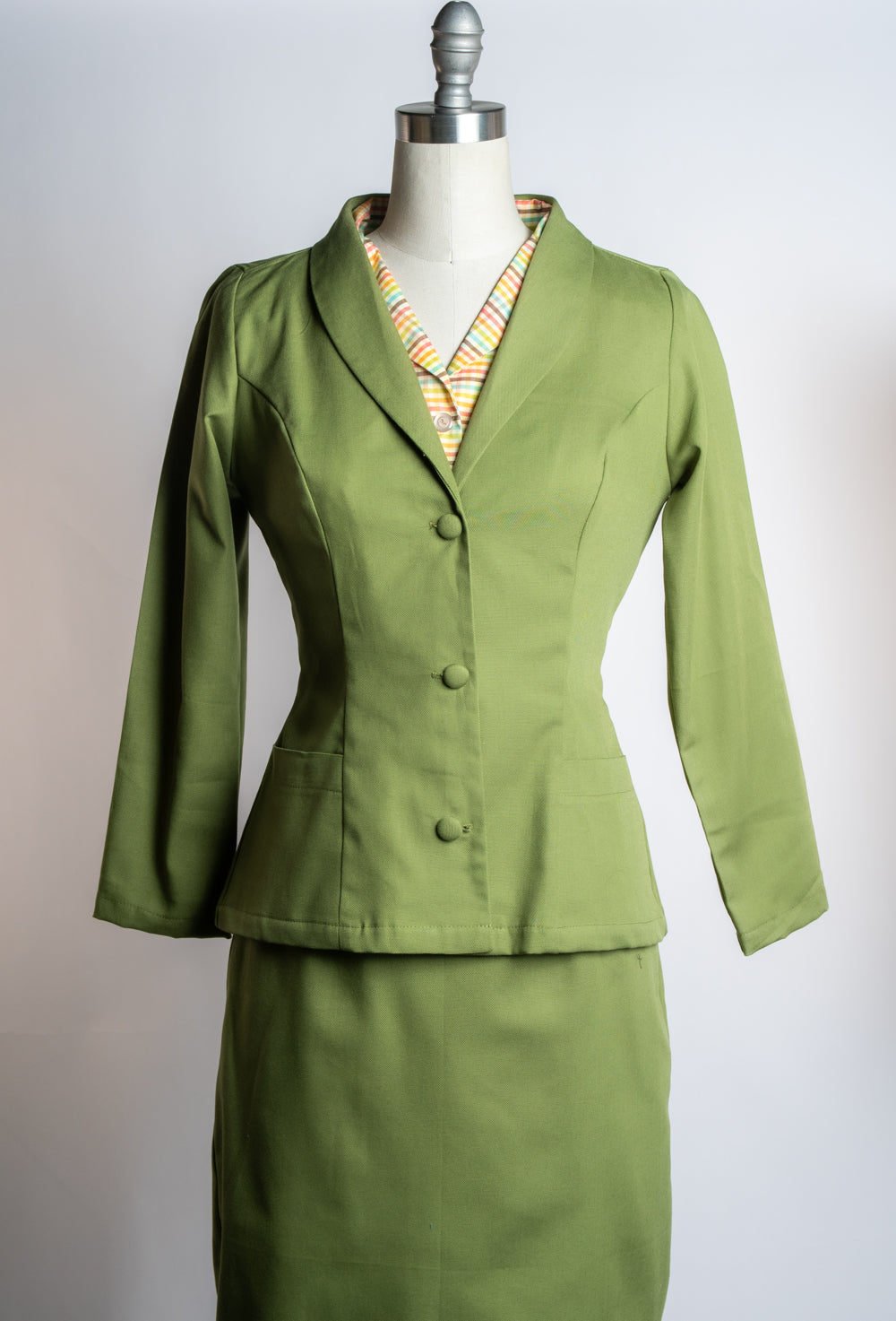Made-To-Order: Working Girl Blazer- Canvas, Avocado - Heart of Haute