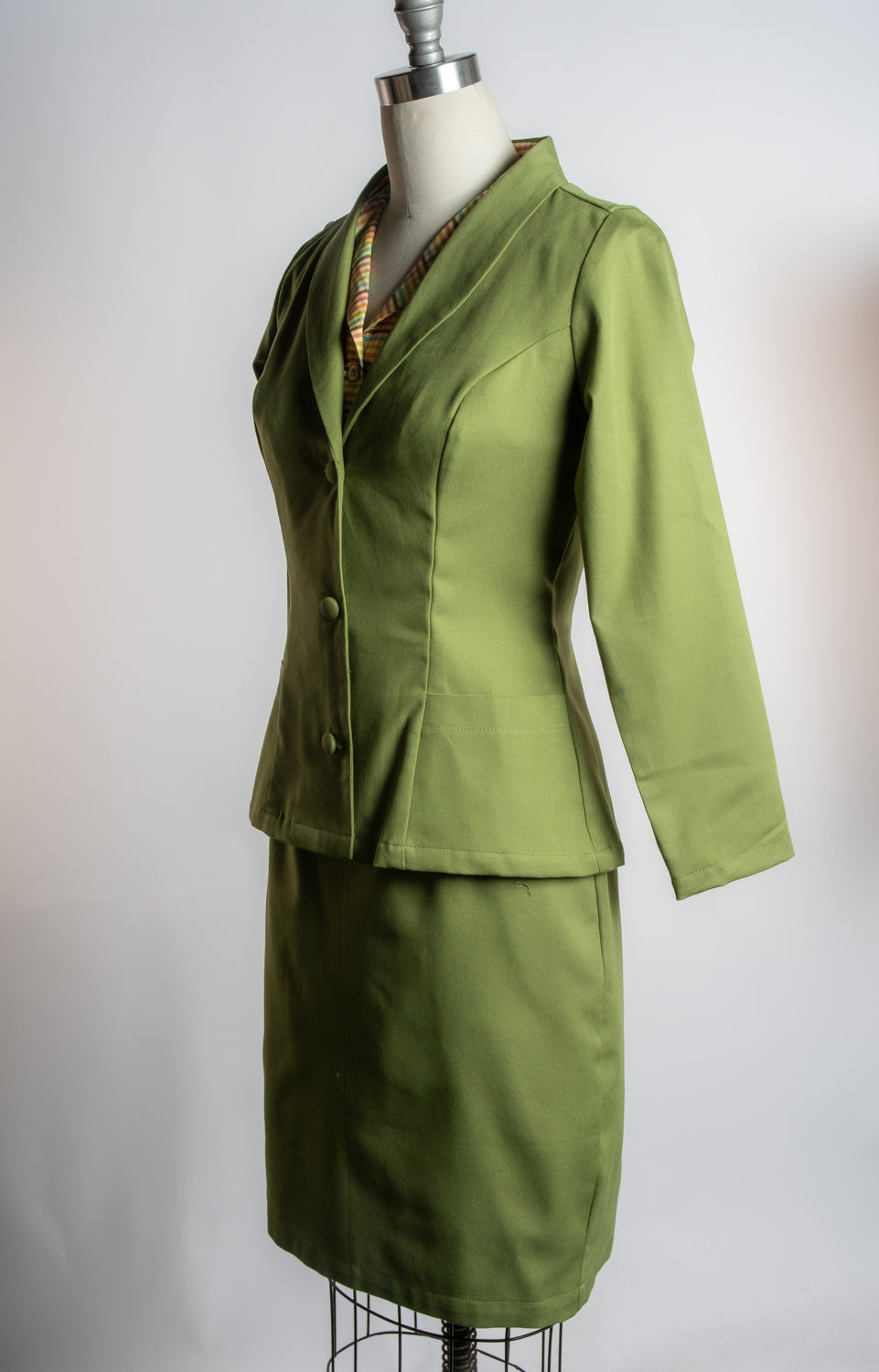 Made-To-Order: Working Girl Blazer- Canvas, Avocado - Heart of Haute