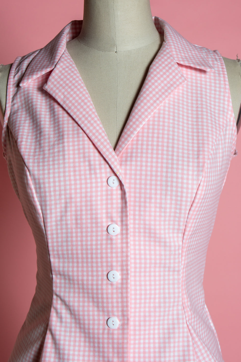 Betsy Blouse -Pink Gingham