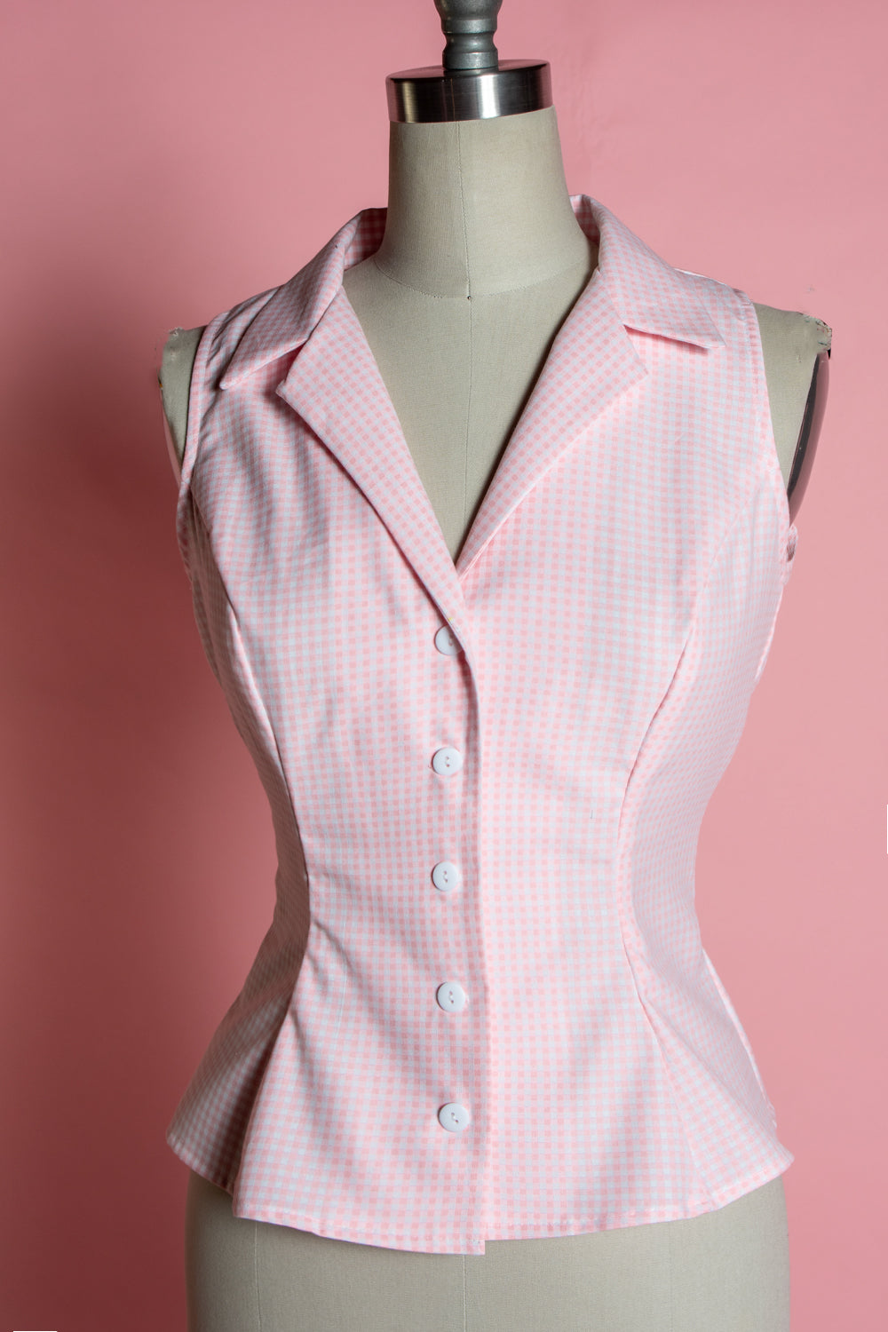 Betsy Blouse -Pink Gingham