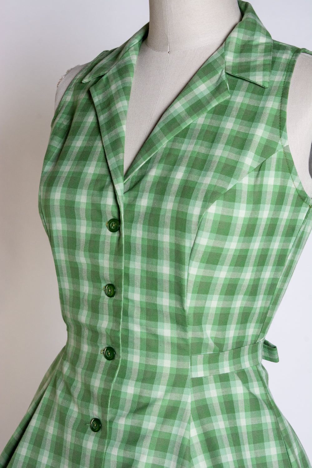 Betty Lou Dress Green Tonal Plaid sale Heart of Haute
