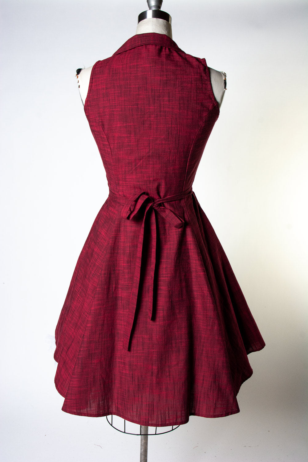 Betty Lou Dress - Linen Look, Red