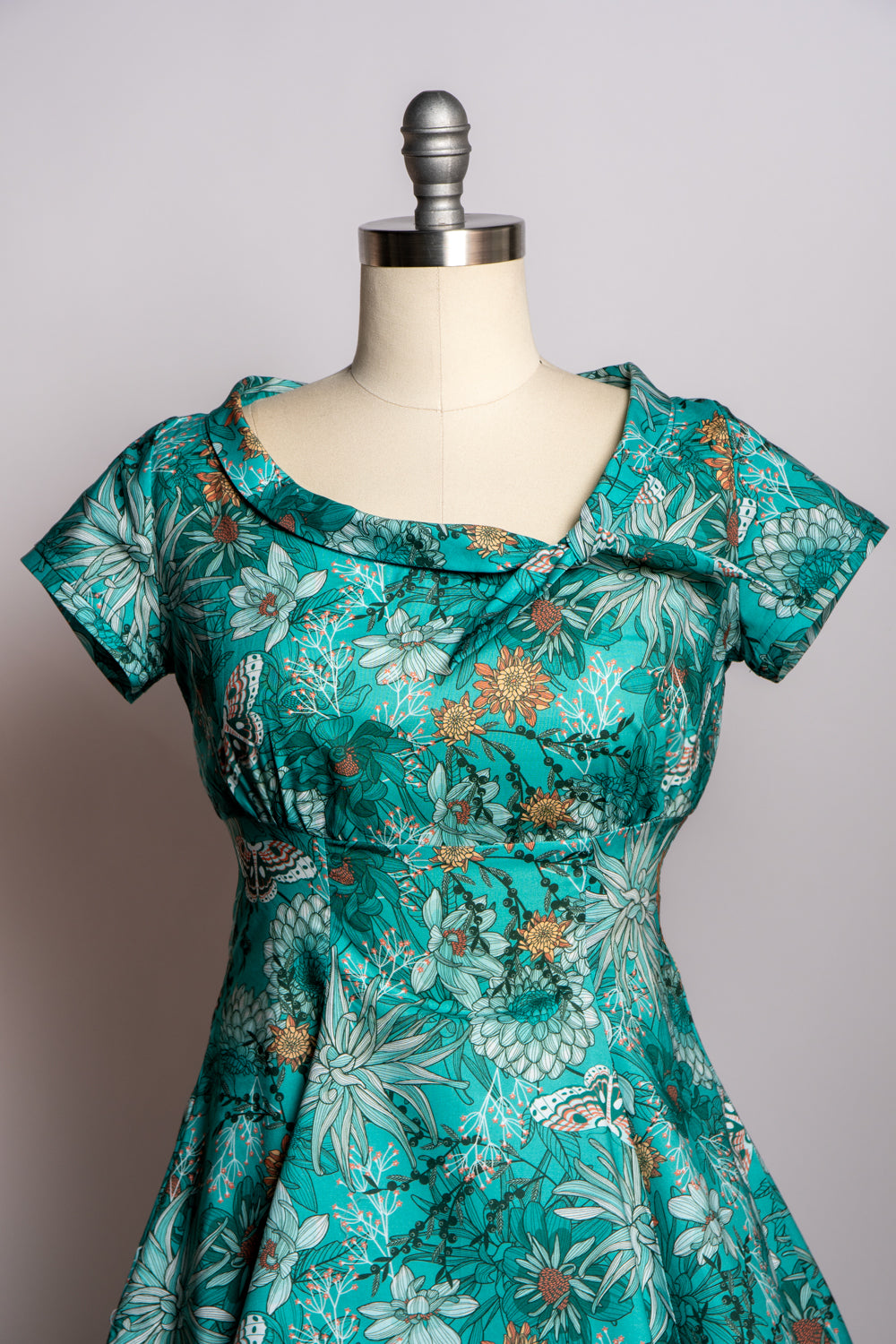 Beverly Dress- Teal Dhalia
