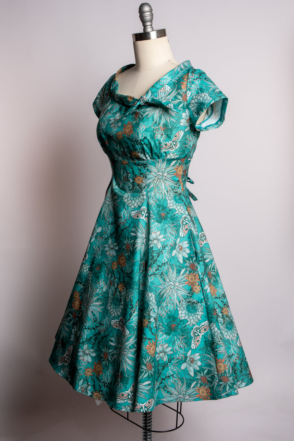 Beverly Dress- Teal Dhalia