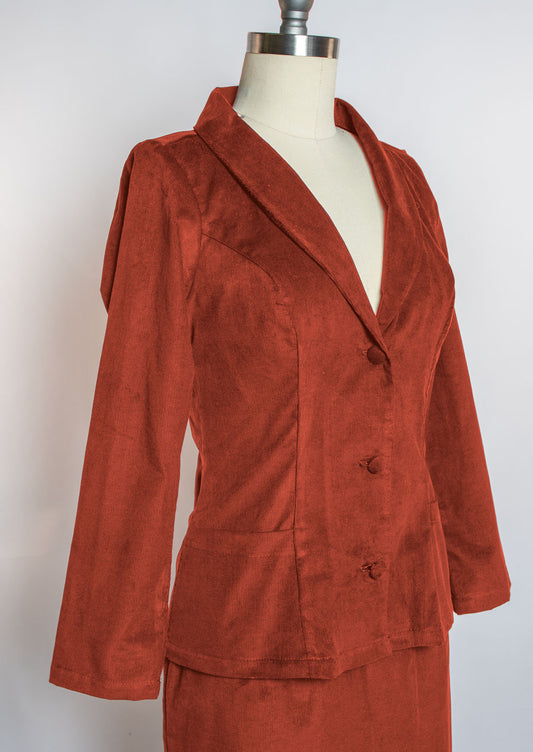 Made-To-Order: Working Girl Blazer- Corduroy, Rust
