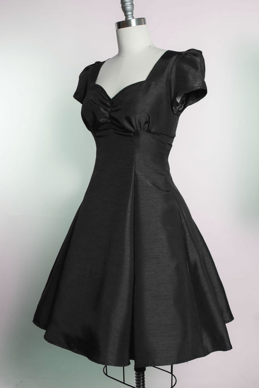 PRE-ORDER  Bree Dress- Shantung, Black