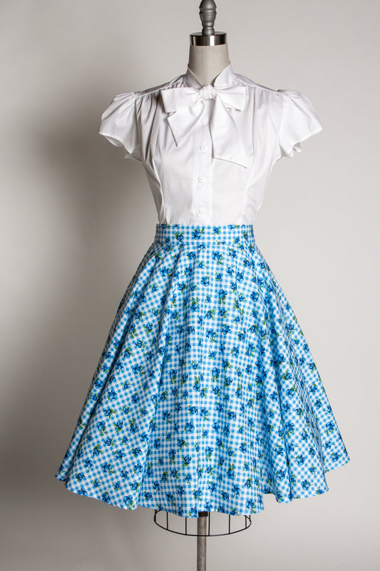 Circle Skirt - Blueberry Gingham