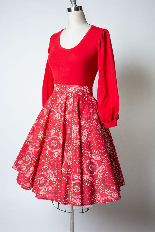 Haute Circle Skirt - Bandana, Red