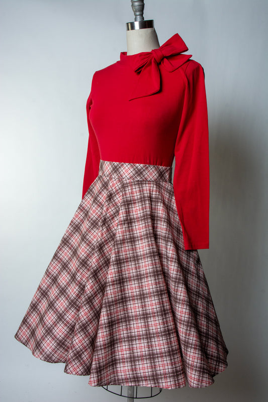 Haute Circle Skirt - Bias Plaid,  Beige *sale
