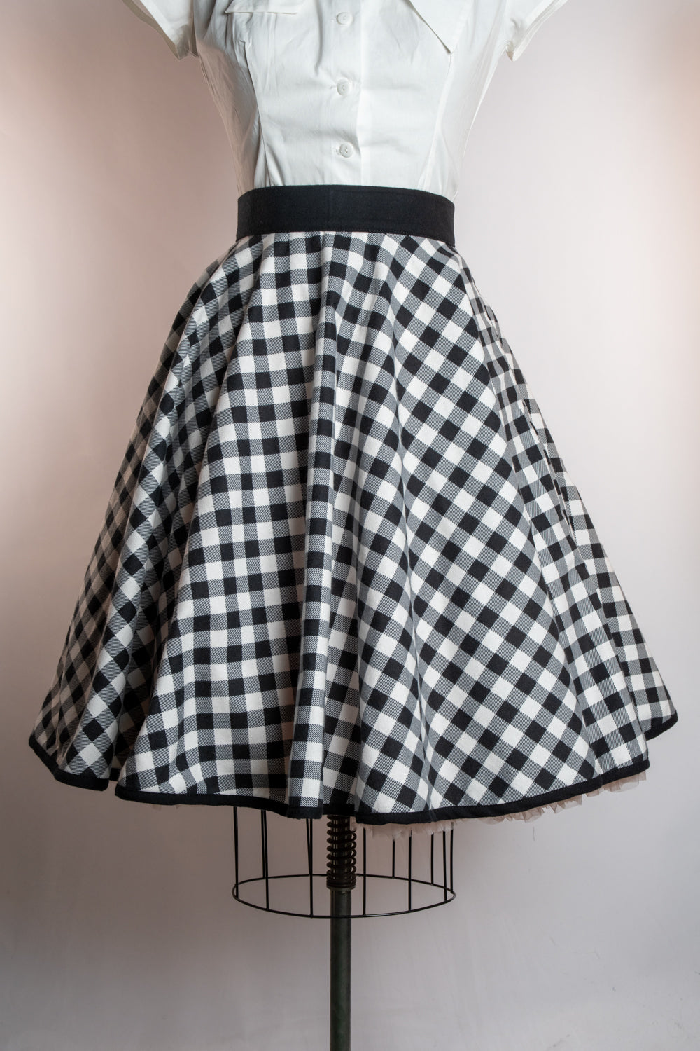 Haute Circle Skirt - Flannel, Black Check