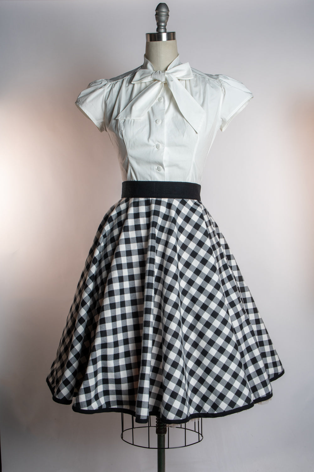 Haute Circle Skirt - Flannel, Black Check