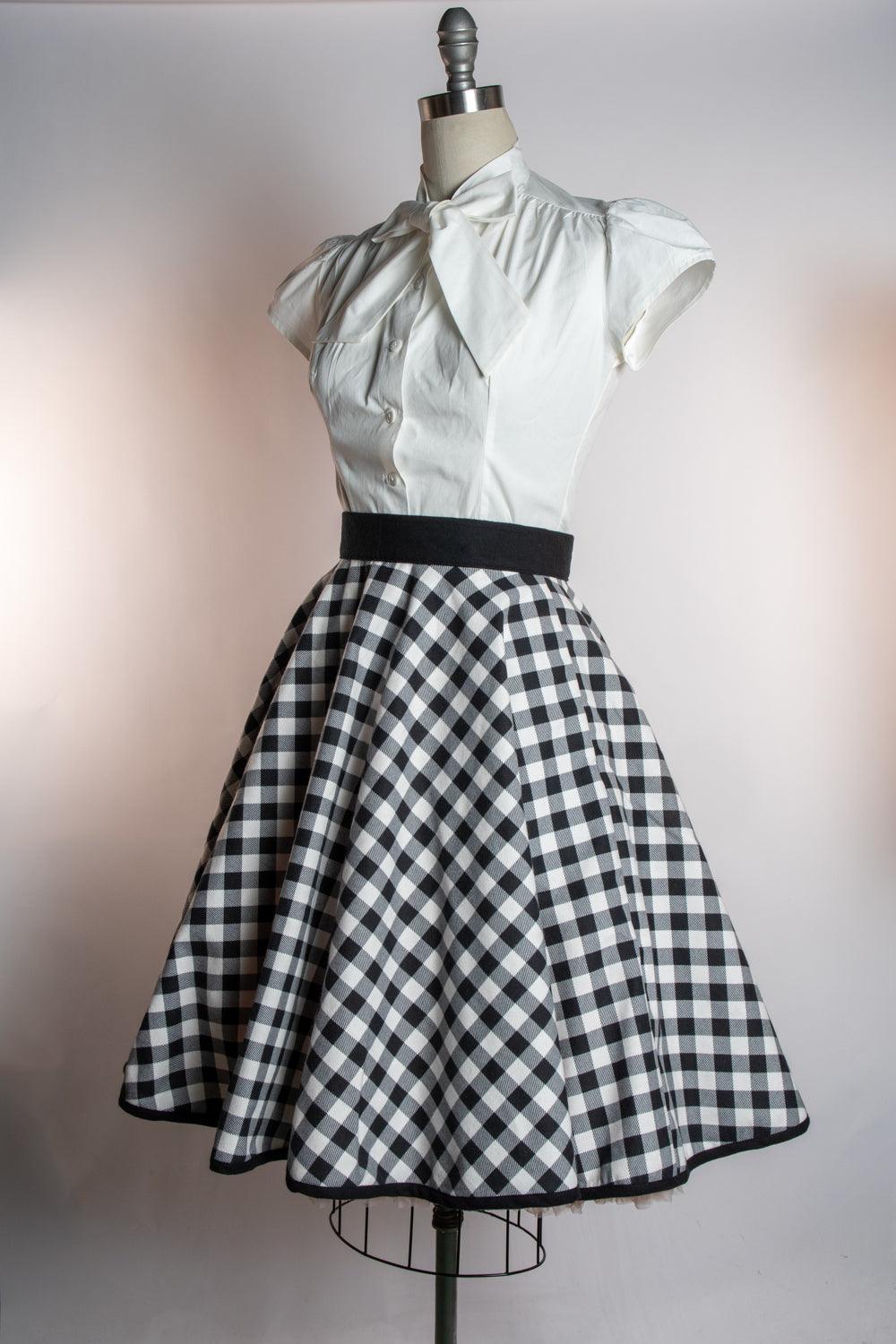 Haute Circle Skirt - Flannel, Black Check
