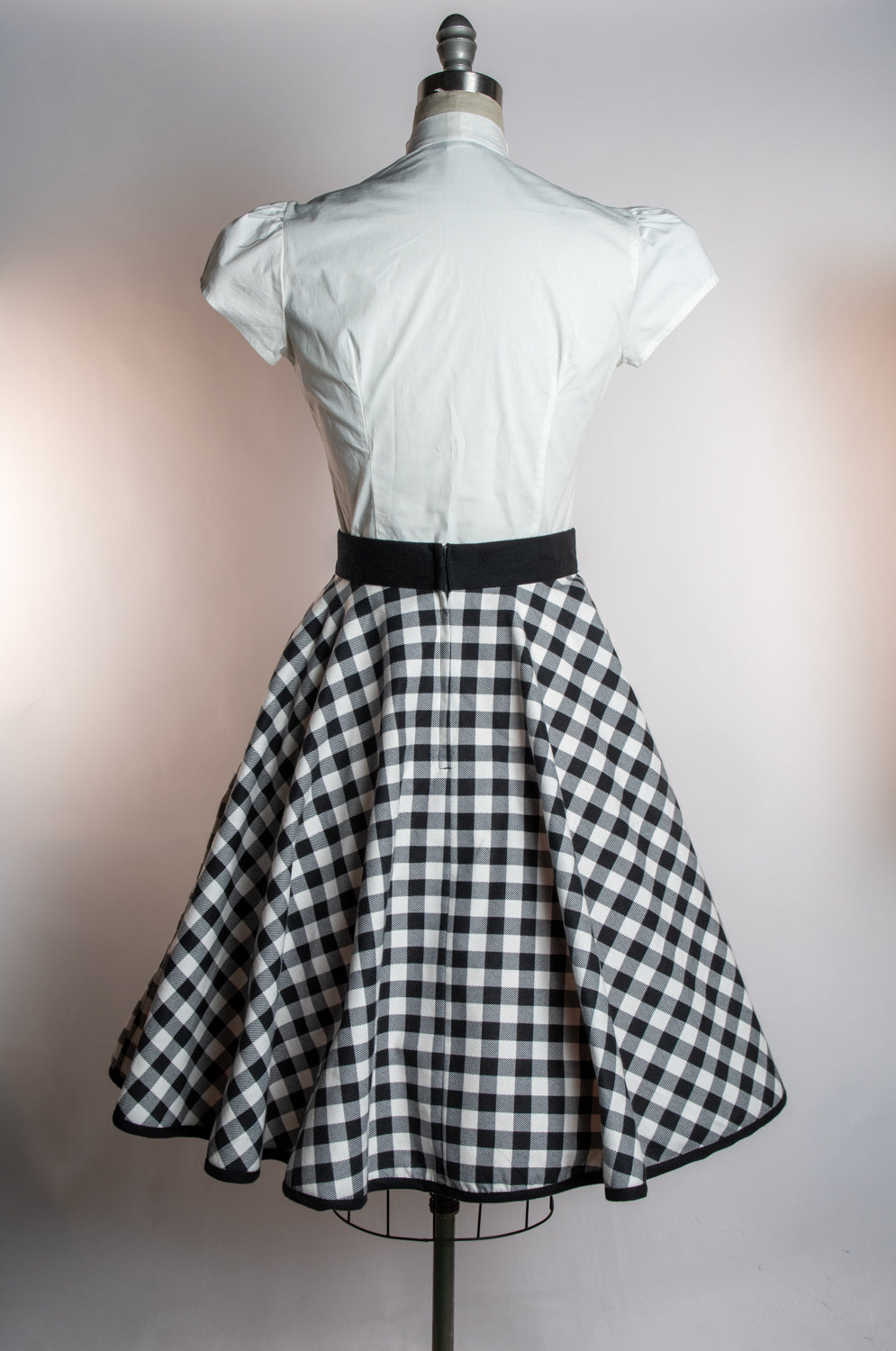 Haute Circle Skirt - Flannel, Black Check