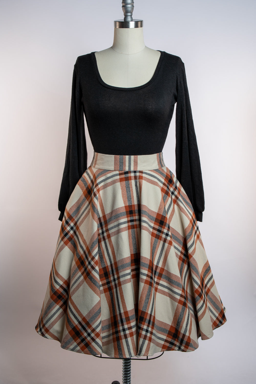 Haute Circle Skirt - Flannel, Pumpkin Spice Plaid