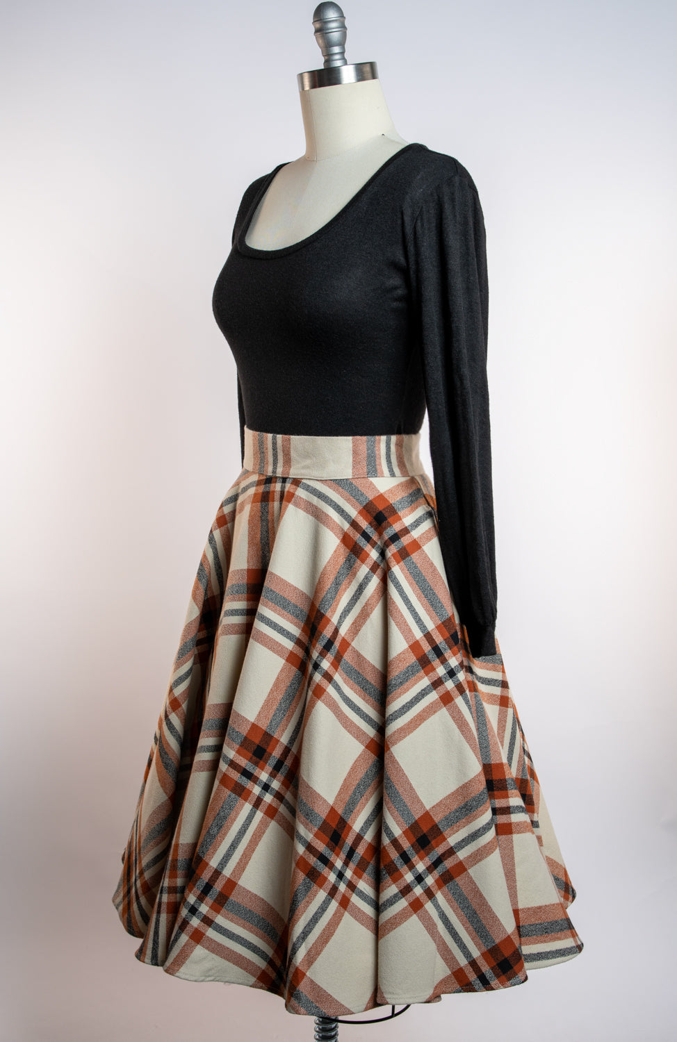 Haute Circle Skirt - Flannel, Pumpkin Spice Plaid