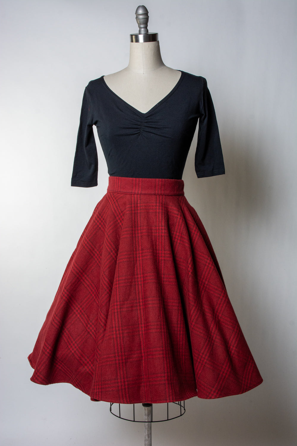 Haute Circle Skirt - Flannel, Red Plaid